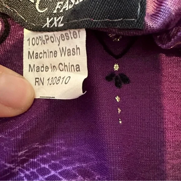 T-C Fashion Co-Ord Purple, White and Black with Gold Glitter Top and Maxi Skirt - Picture 10 of 12